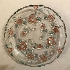 Mikasa “Bella Rosa Pink” Crystal Round Serving Platter 13”